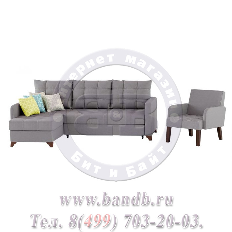 Квадро диван угловой + кресло, ткань ТД 961/ТК 961 Картинка № 2