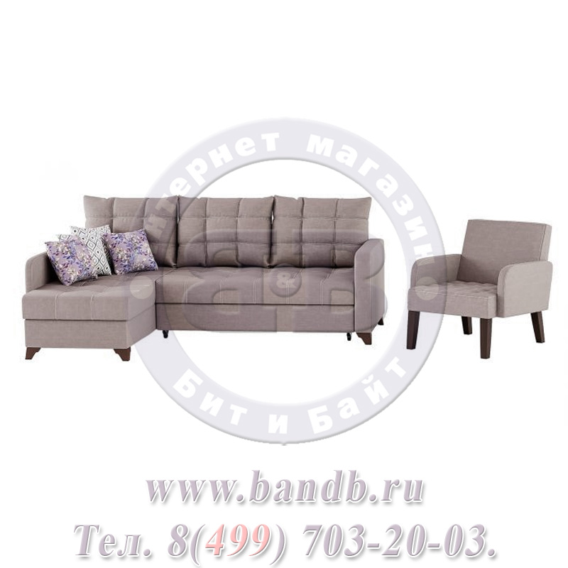 Квадро диван угловой + кресло, ткань ТД 962/ТК 962 Картинка № 2