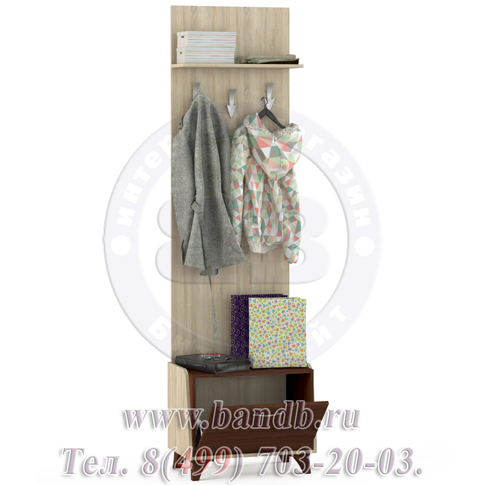 Шкаф-вешалка для верхней одежды Келли П-1Р цвет дуб сонома/дуб кальяри Картинка № 2