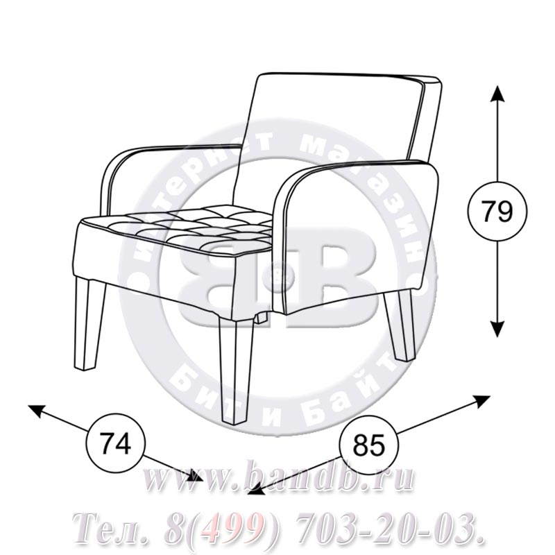 Квадро диван угловой левый + кресло, ткань ТД 962/ТК 962 Картинка № 5