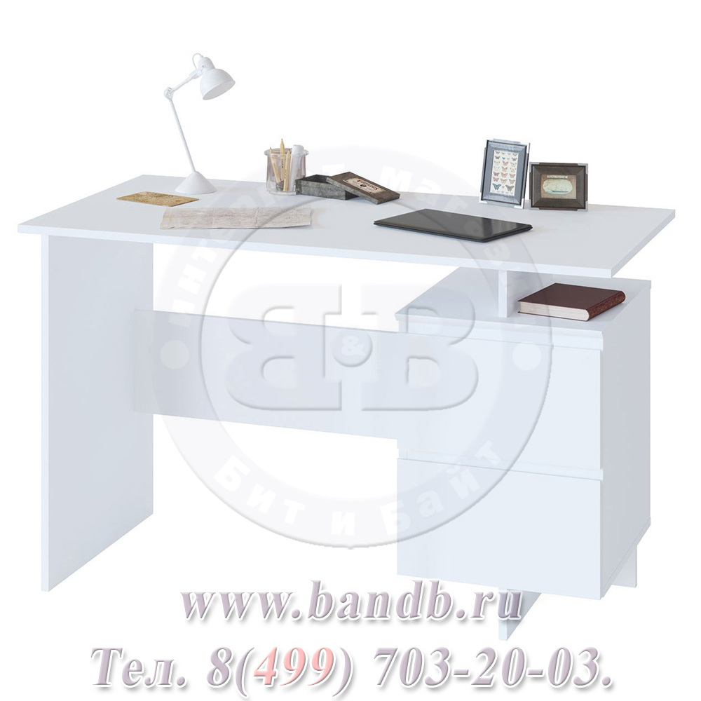 Стол компьютерный с тумбой Сокол СПМ-19 цвет белый Картинка № 3