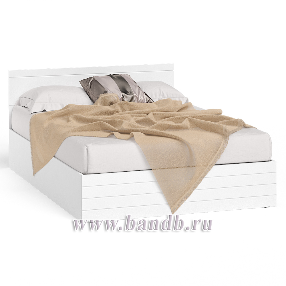Кровать Елена 1400 с прикроватной тумбой цвет белый/белый глянец Картинка № 9