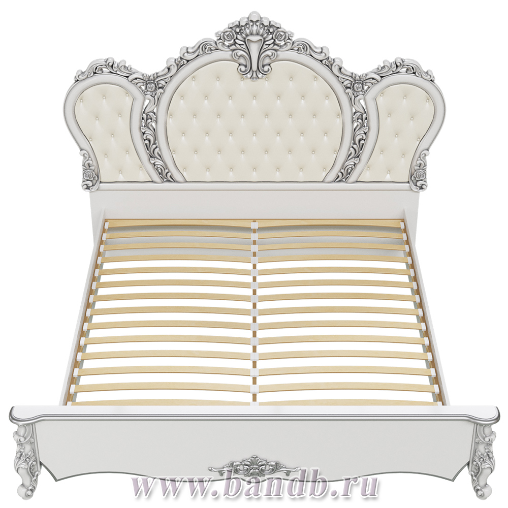 Спальня Дольче Вита СДВ-03 Кровать 1800, цвет белый глянец с серебром Картинка № 4