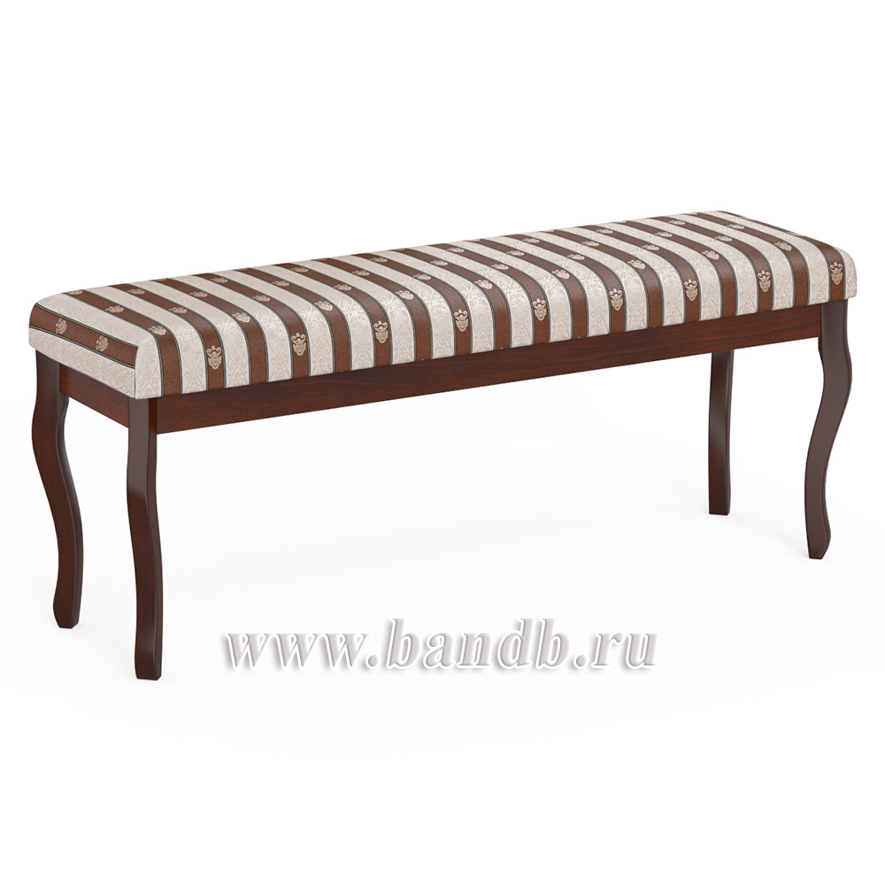 Банкетка Мебель--24 Вента-2, цвет орех, обивка ткань полоса коричневая Картинка № 2