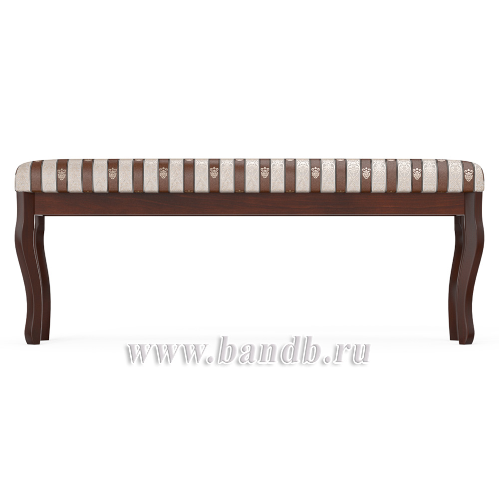 Банкетка Мебель--24 Вента-2, цвет орех, обивка ткань полоса коричневая Картинка № 4