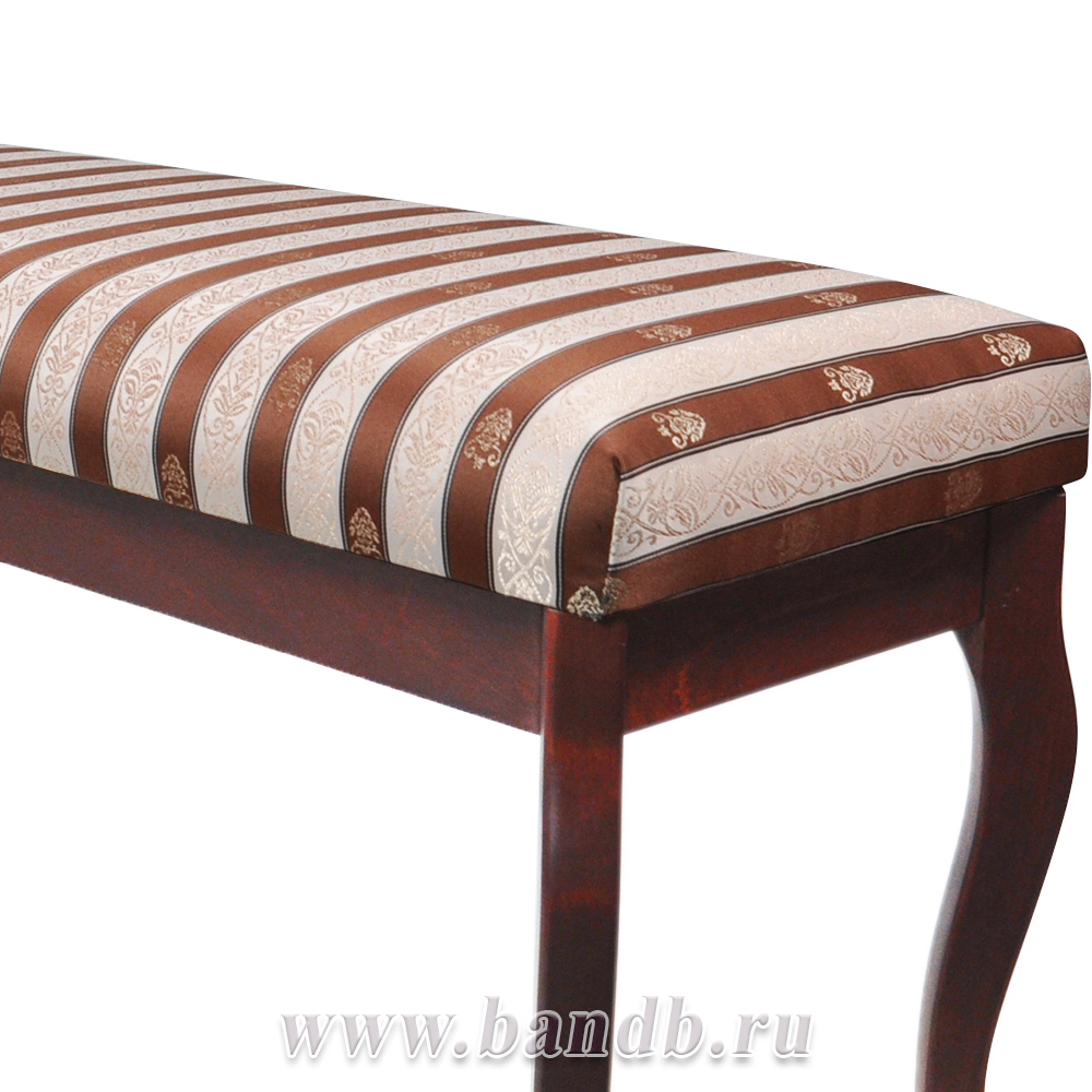 Банкетка Мебель--24 Вента-2, цвет орех, обивка ткань полоса коричневая Картинка № 7
