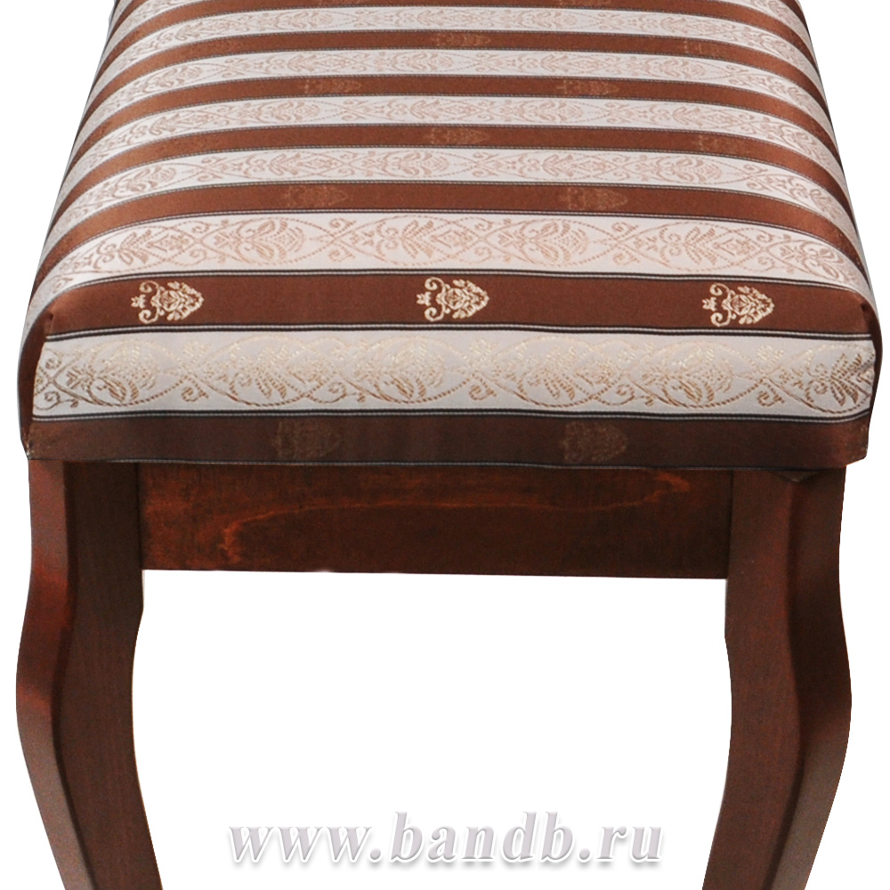 Банкетка Мебель--24 Вента-2, цвет орех, обивка ткань полоса коричневая Картинка № 8