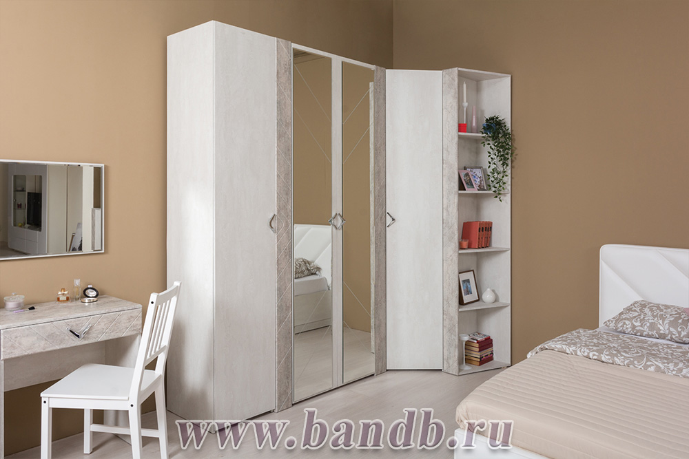 Угловой шкаф для одежды Амели Моби 13.131 цвет шёлковый камень Картинка № 9