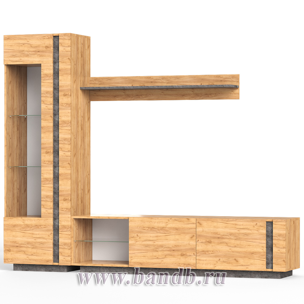 Стенка в гостиную Арчи № 4 цвет дуб крафт золотой/камень тёмный Картинка № 7