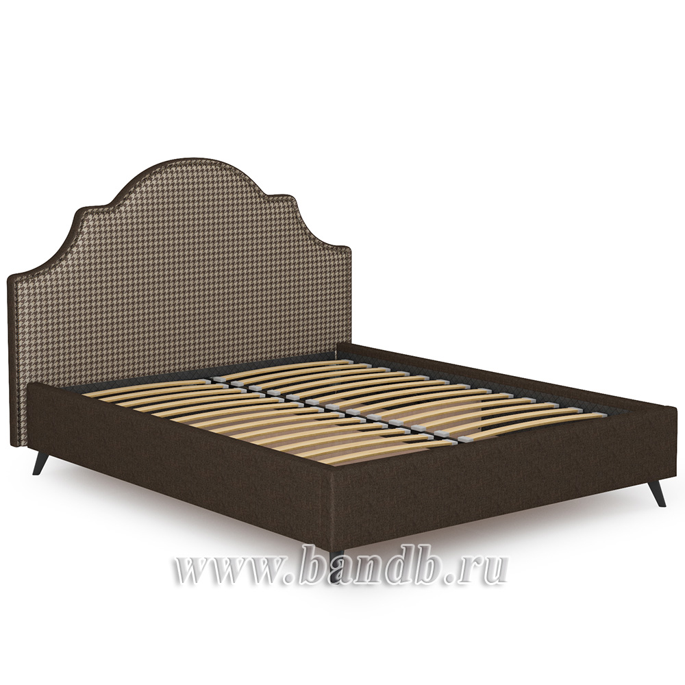 Кровать интерьерная Фаина ткань рогожка коричневый Картинка № 2