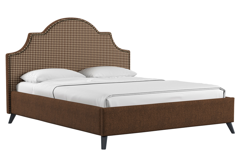 Кровать интерьерная Фаина ткань рогожка коричневый Картинка № 5