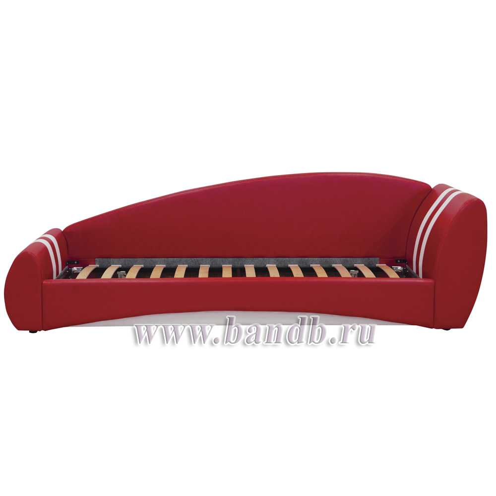 Кровать интерьерная с подъёмным механизмом Гольф 200 левая цвет красный/белый Картинка № 3
