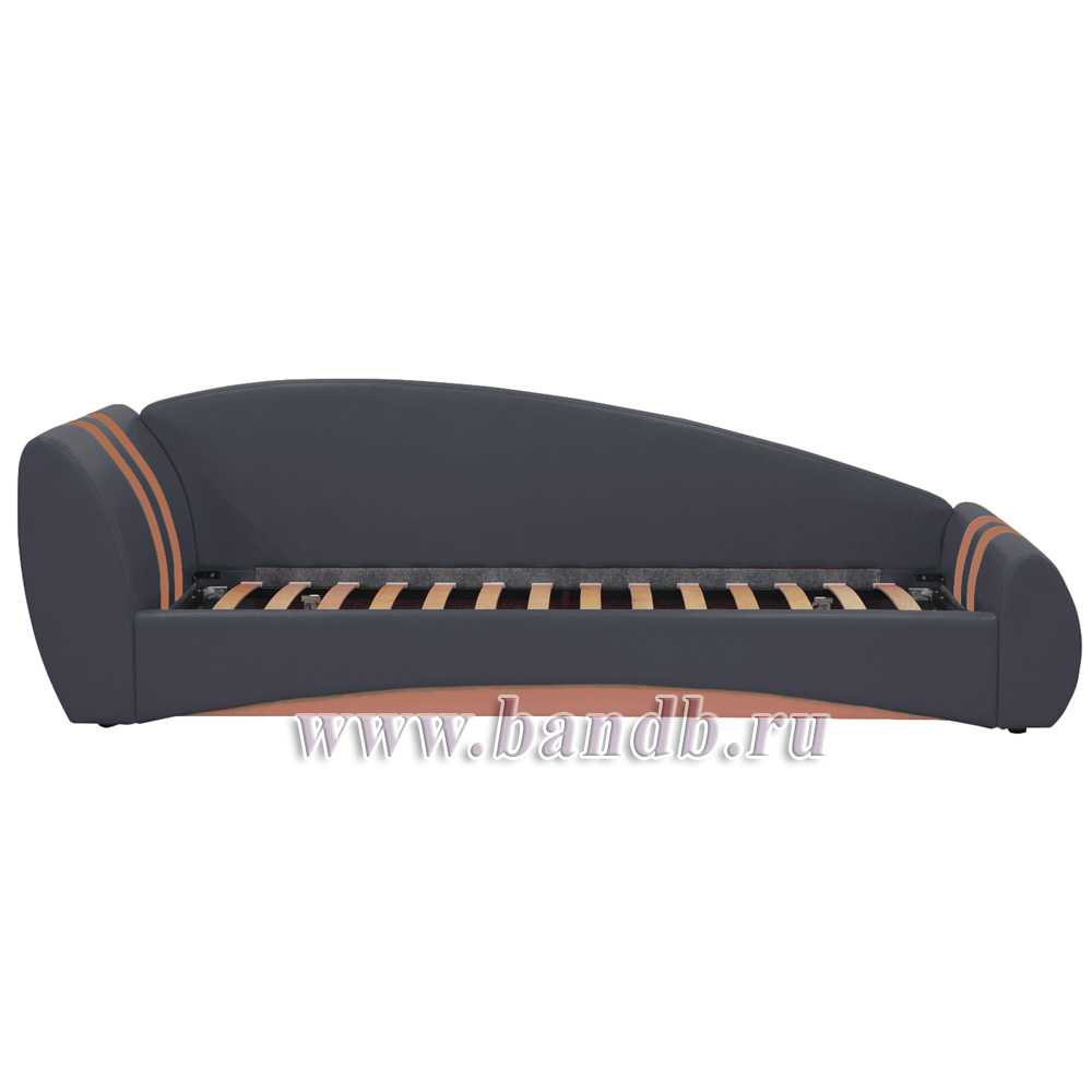 Интерьерная Кровать Гольф 180 правая с подъёмным основанием цвет серый/оранжевый Картинка № 2