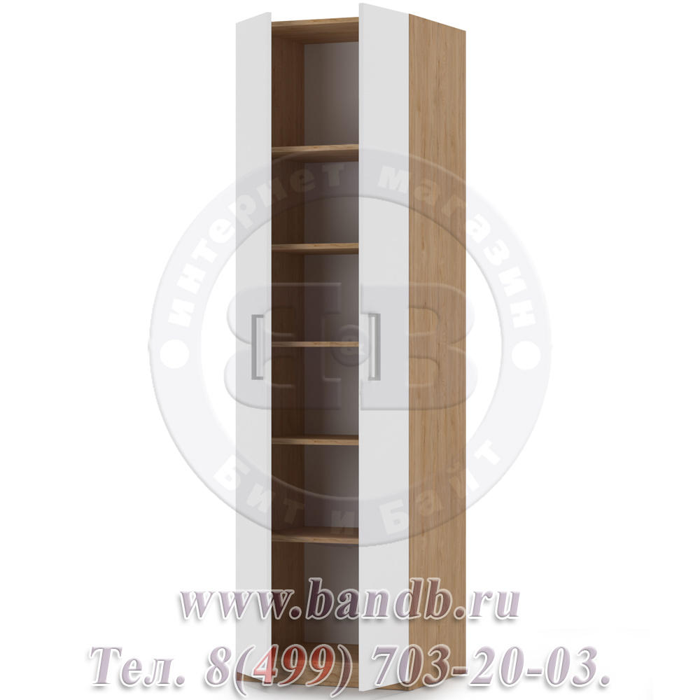 Шкаф комбинированный Гравити модель 13.20 цвет гикори рокфорд натуральный/белый премиум Картинка № 3