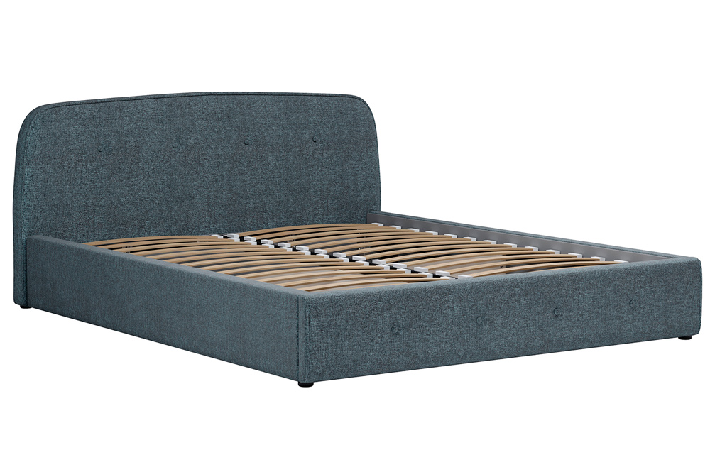 Кровать интерьерная Илона с подъёмным механизмом ткань Ролан 3064/4 рогожка серо-бирюзовый Картинка № 8