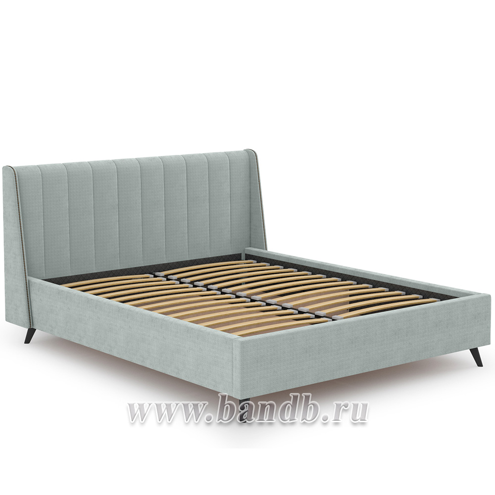 Кровать интерьерная Мелисса с подъёмным механизмом и дном ткань Велюр Тори 61 велюр серебристый серый Картинка № 2