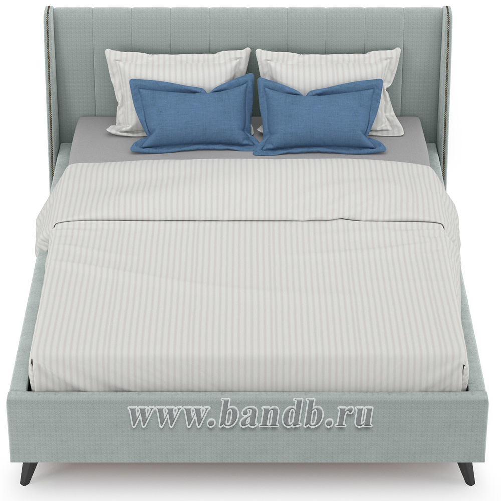 Кровать интерьерная Мелисса с подъёмным механизмом и дном ткань Велюр Тори 61 велюр серебристый серый Картинка № 5