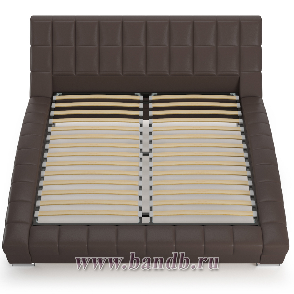 Кровать интерьерная Оливия с основанием искусственная кожа шоколад Картинка № 4