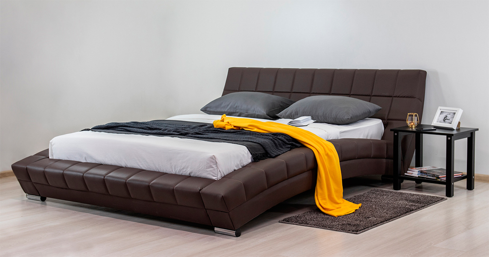 Кровать интерьерная Оливия с основанием искусственная кожа шоколад Картинка № 5