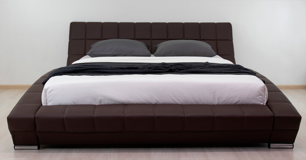 Кровать интерьерная Оливия с основанием искусственная кожа шоколад Картинка № 9