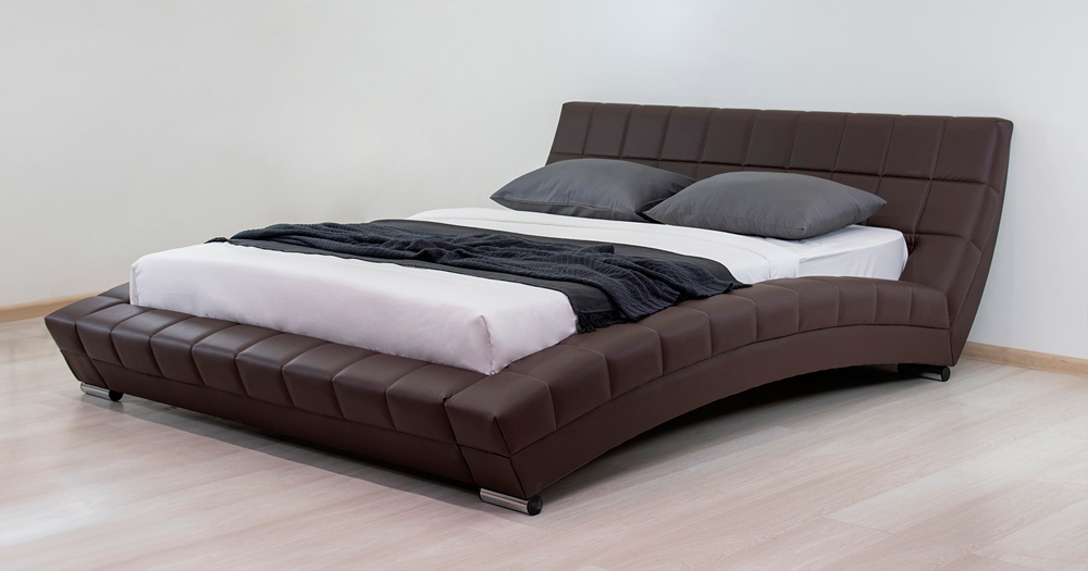 Кровать интерьерная Оливия с основанием искусственная кожа шоколад Картинка № 10