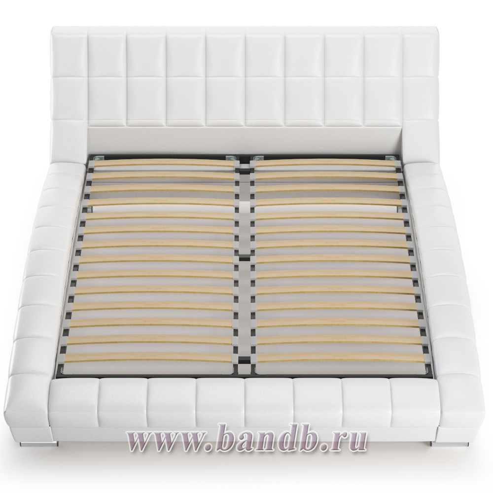 Кровать интерьерная Оливия с основанием искусственная кожа белая Картинка № 4