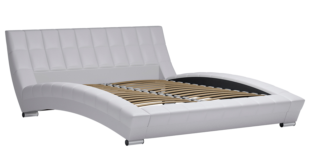 Кровать интерьерная Оливия с основанием искусственная кожа белая Картинка № 6