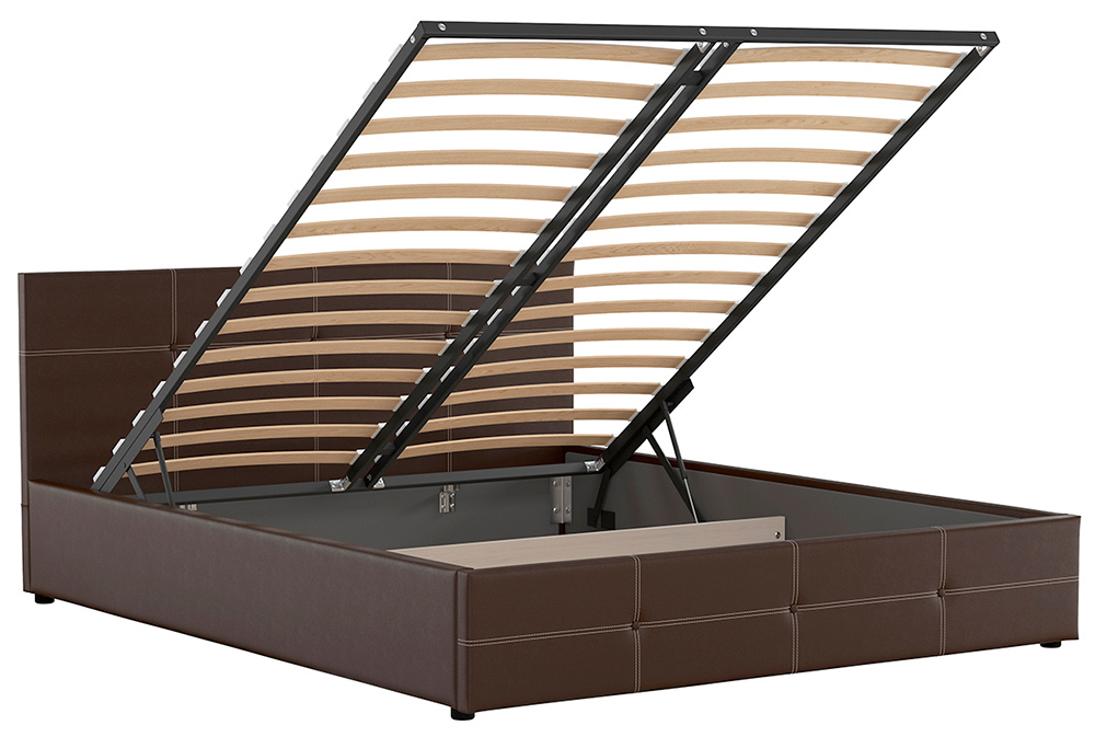 Кровать интерьерная Синди с подъёмным механизмом и дном Марика 468 шоколад Картинка № 9