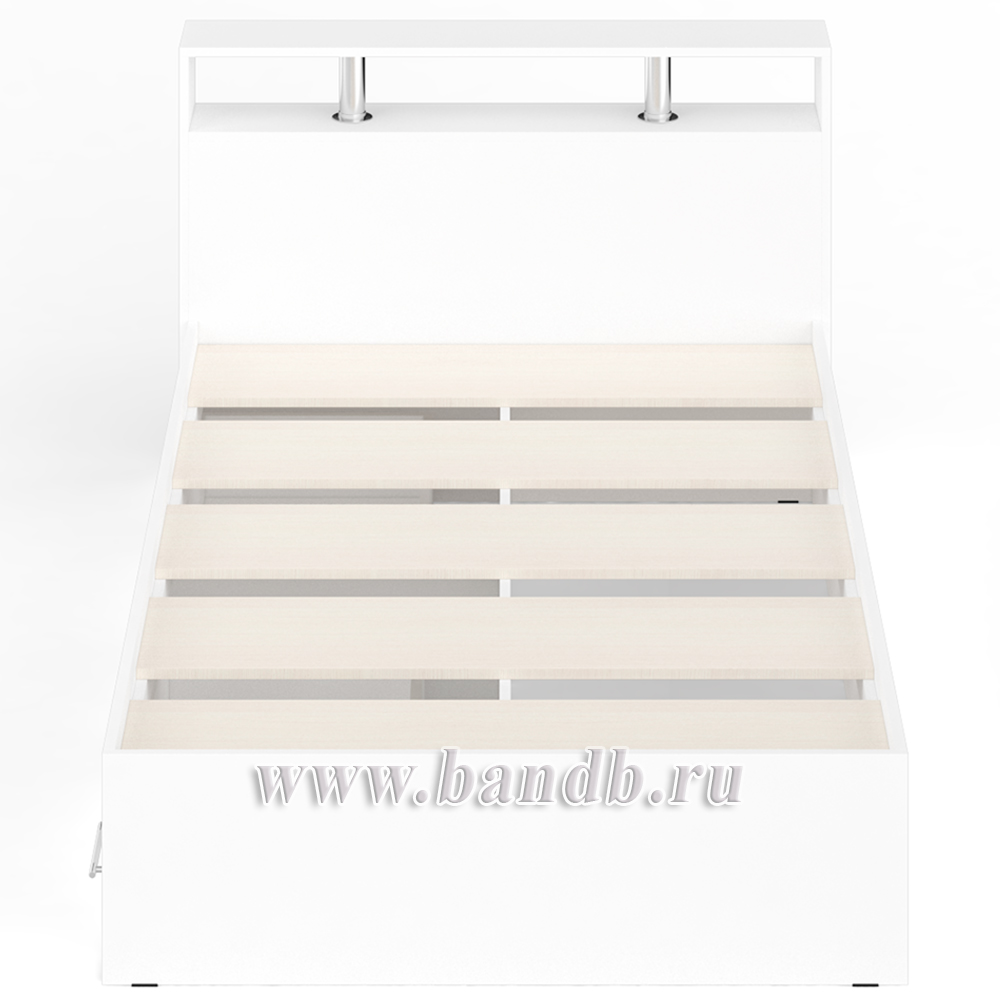Кровать с ящиками Камелия 1200 цвет белый Картинка № 7