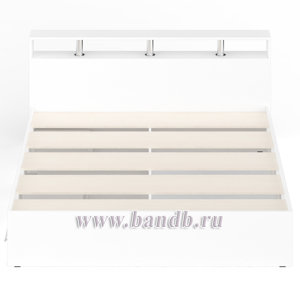 Кровать с ящиками Камелия 1800 цвет белый Картинка № 7