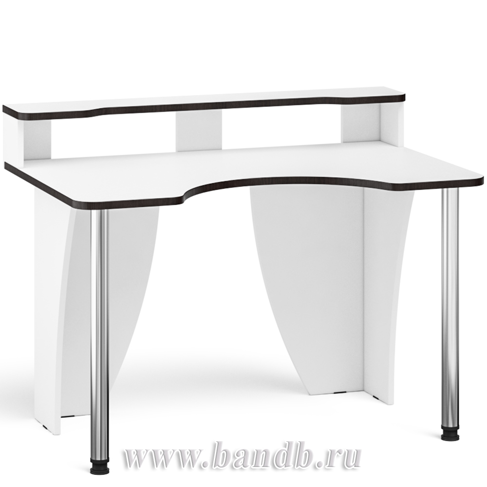 Игровой компьютерный стол с надстройкой С-МД-СК2Н-1200-750 цвет белый/кромка венге Картинка № 10