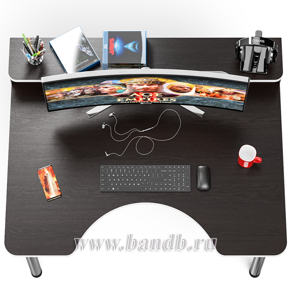 Игровой компьютерный стол с надстройкой С-МД-СК2Н-1200-900 цвет венге/кромка белая Картинка № 9