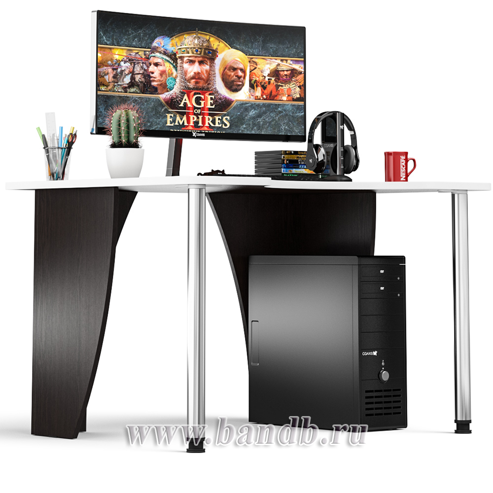 Игровой компьютерный стол С-МД-СК2-1200-900 цвет венге/кромка белая Картинка № 3
