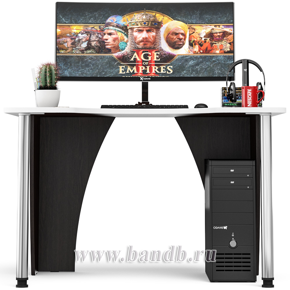 Игровой компьютерный стол С-МД-СК2-1200-900 цвет венге/кромка белая Картинка № 5