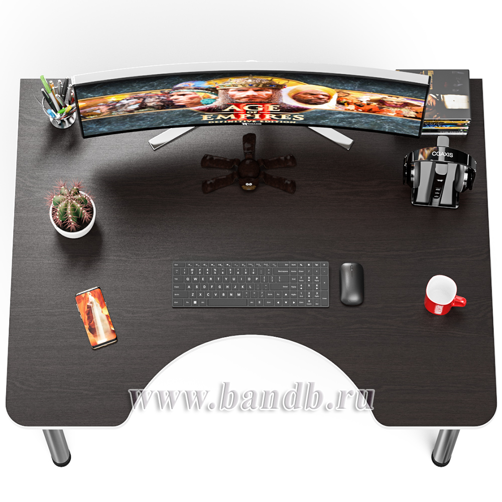 Игровой компьютерный стол С-МД-СК2-1200-900 цвет венге/кромка белая Картинка № 7