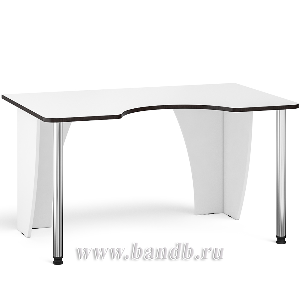 Игровой компьютерный стол С-МД-СК2-1400-900 цвет белый/кромка венге Картинка № 2