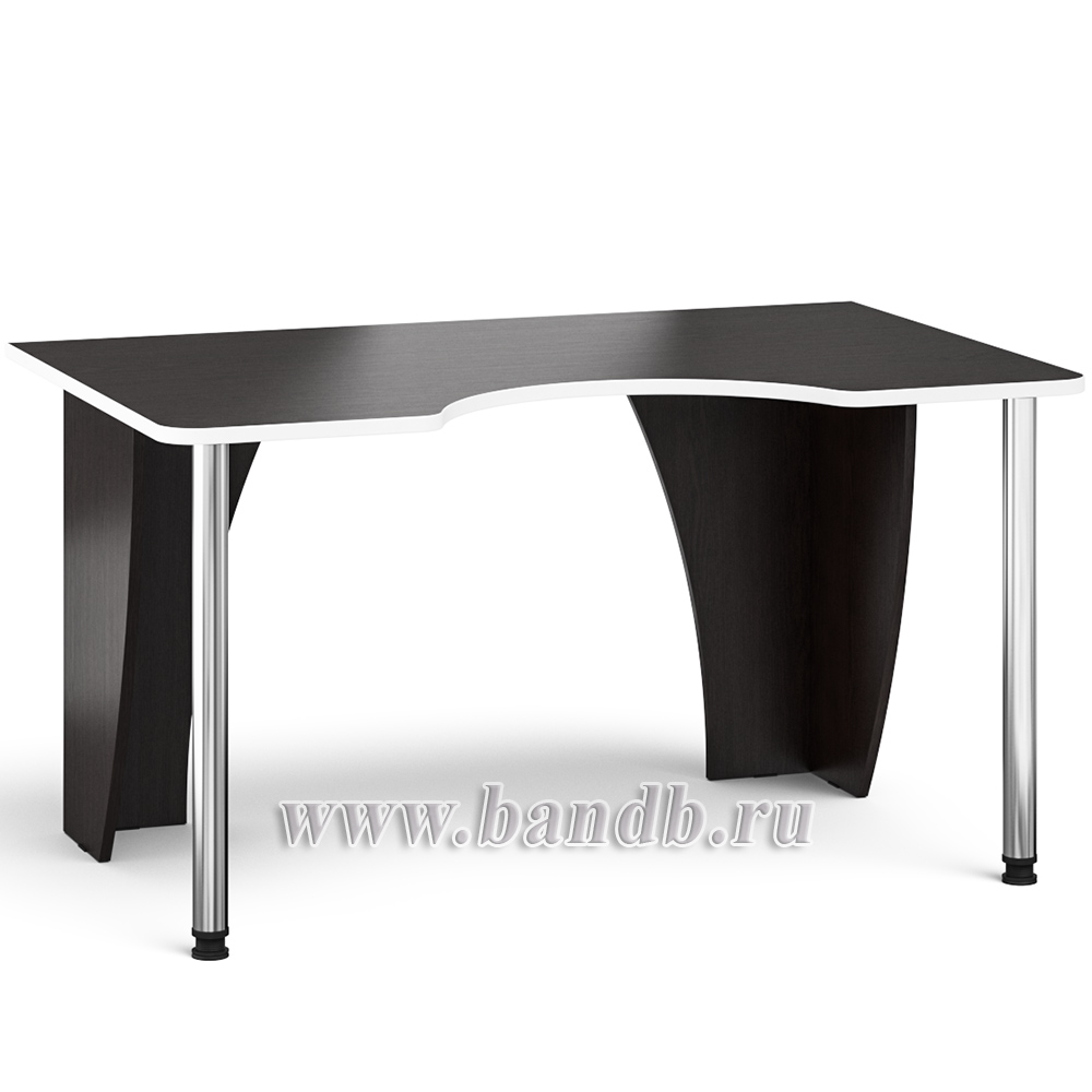 Игровой компьютерный стол С-МД-СК2-1400-900 цвет венге/кромка белая Картинка № 2 Игровой компьютерный стол С-МД-СК2-1400-900 цвет венге/кромка белая Картинка № 2