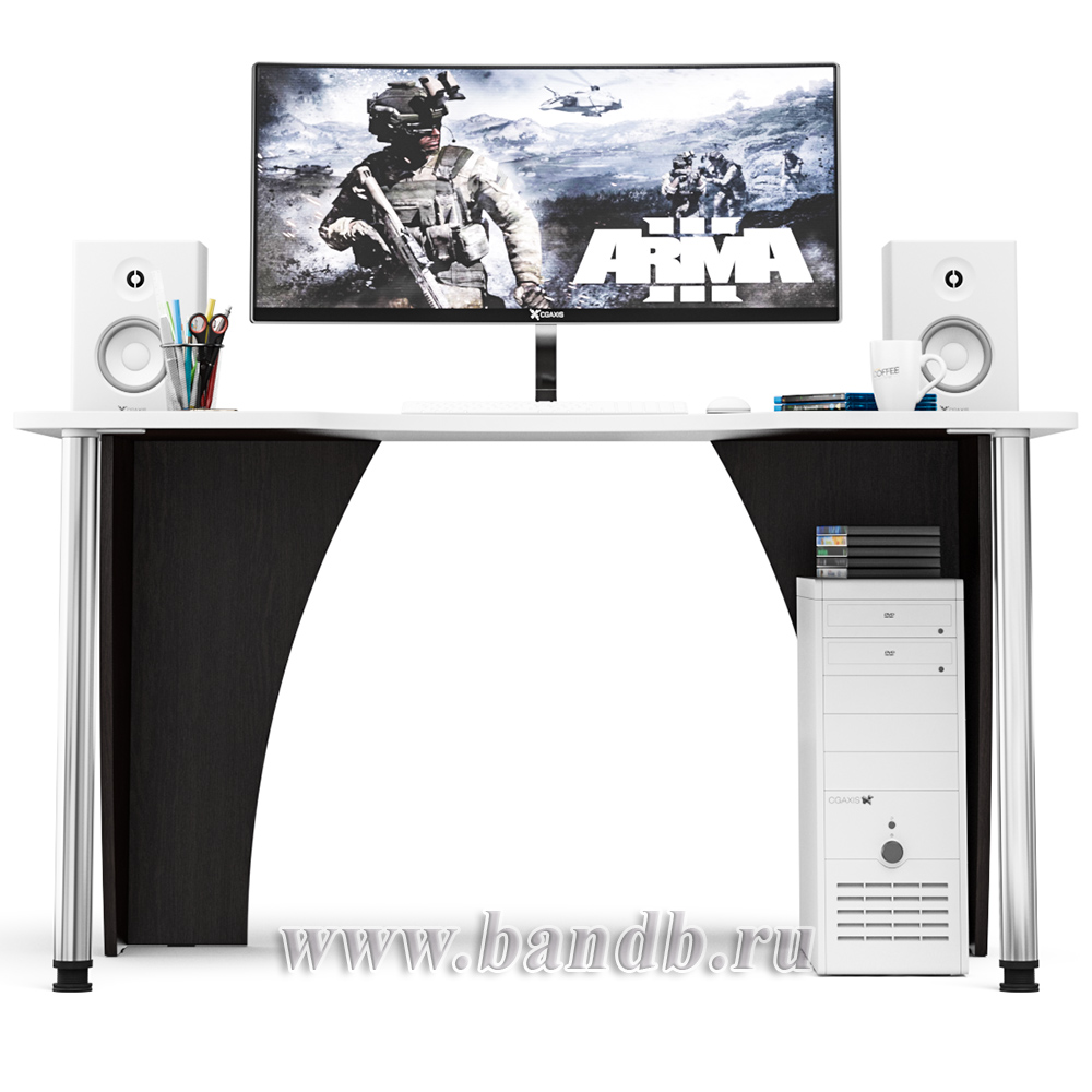 Игровой компьютерный стол С-МД-СК2-1400-900 цвет венге/кромка белая Картинка № 5