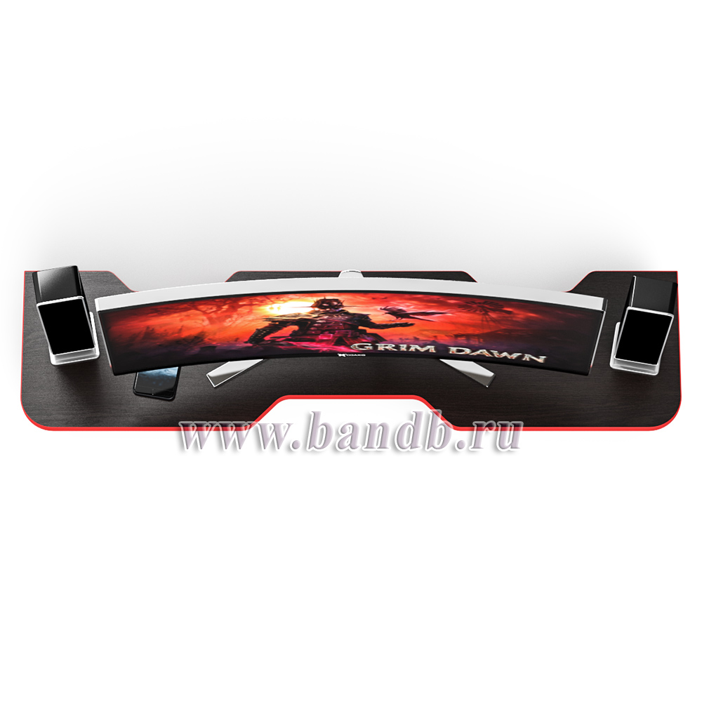 Надстройка для стола компьютерного С-МД-СК6-1200 цвет венге/кромка красная Картинка № 3