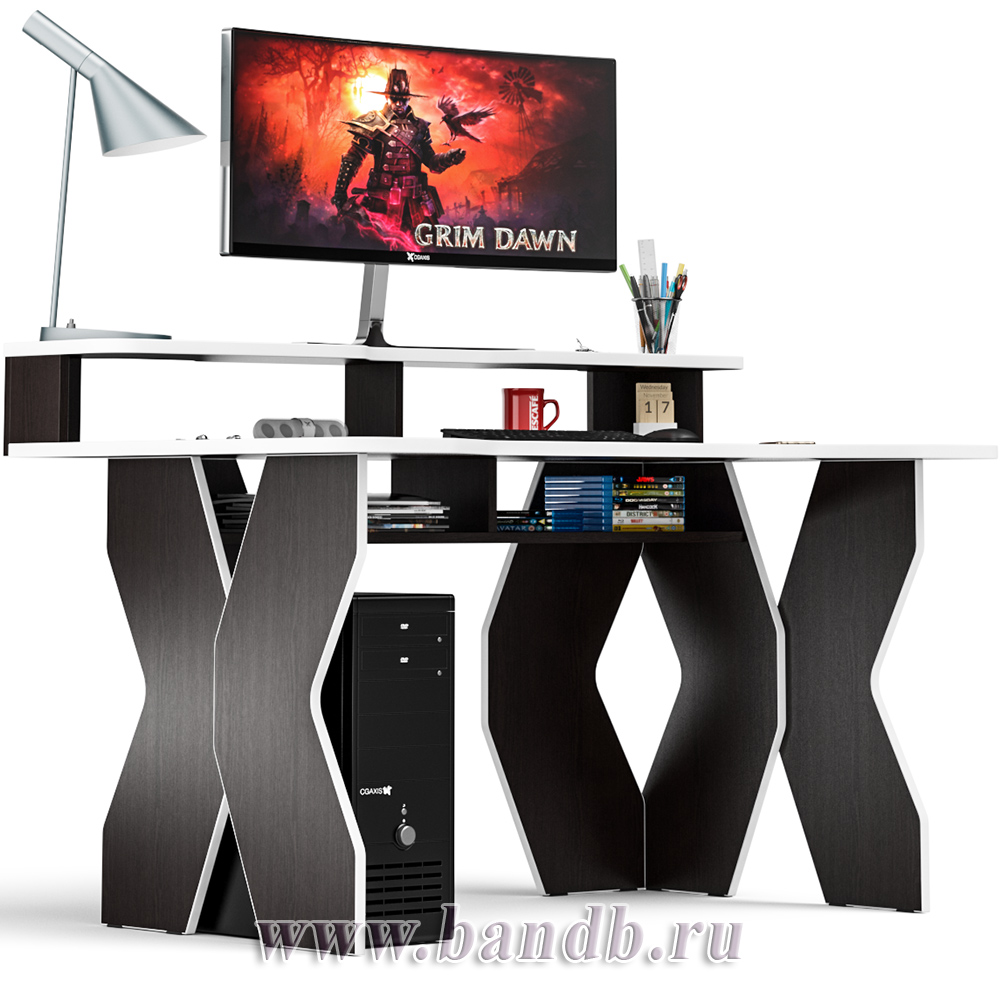 Стол для геймера с надстройкой МД-СК5-1400Н цвет венге/кромка белая Картинка № 3