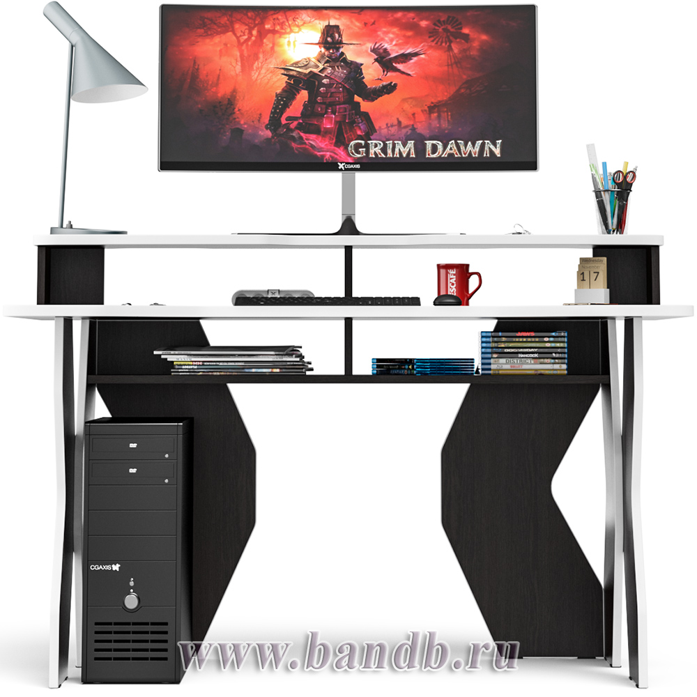 Стол для геймера с надстройкой МД-СК5-1400Н цвет венге/кромка белая Картинка № 5