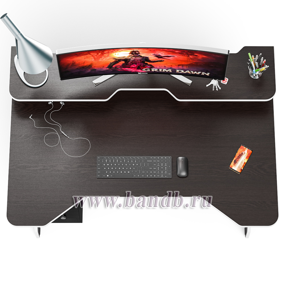Стол для геймера с надстройкой МД-СК5-1400Н цвет венге/кромка белая Картинка № 7