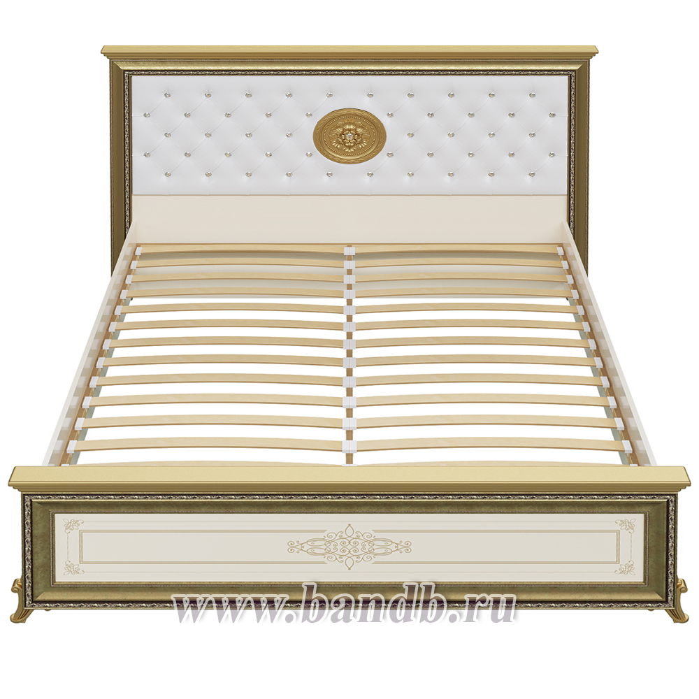 Кровать 1600 с основанием Версаль цвет слоновая кость мягкое изголовье Картинка № 4