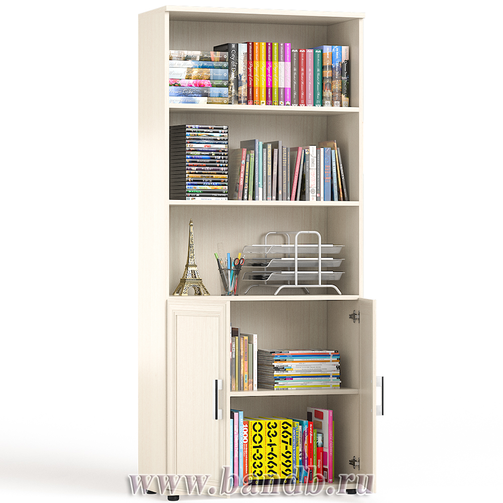 Шкаф для книг без стекла С-МД-2-02 цвет дуб Картинка № 2