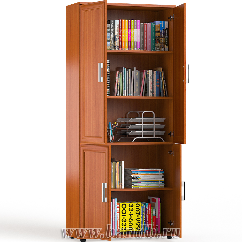 Шкаф для книг закрытый С-МД-2-04 цвет вишня Картинка № 2