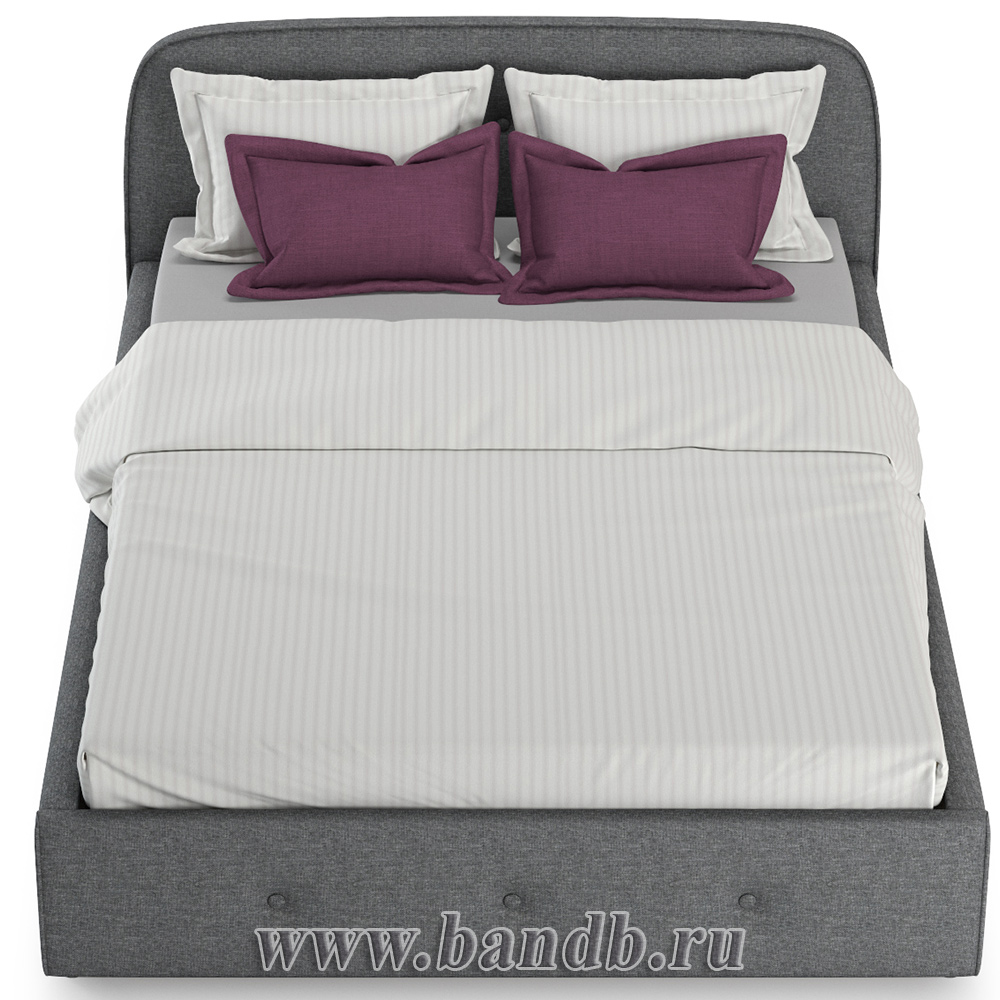 Кровать интерьерная Илона 1400 с подъёмным основанием ткань Ролан 16/1 рогожка Картинка № 5