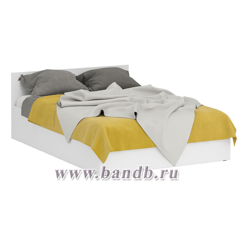Кровать белая двуспальная 1400 с угловым шкафом Стандарт цвет белый Картинка № 5