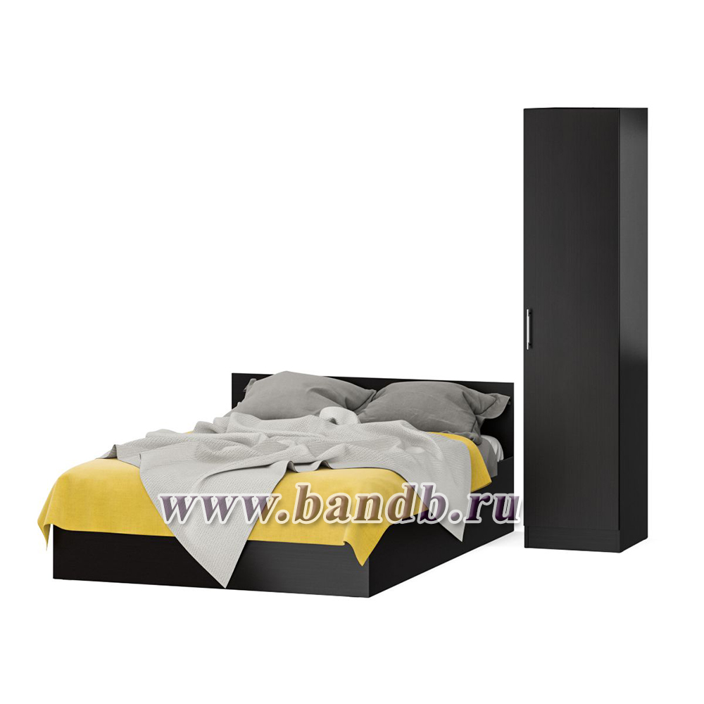 Двуспальная кровать с ящиками 1400 с пеналом Стандарт цвет венге Картинка № 3