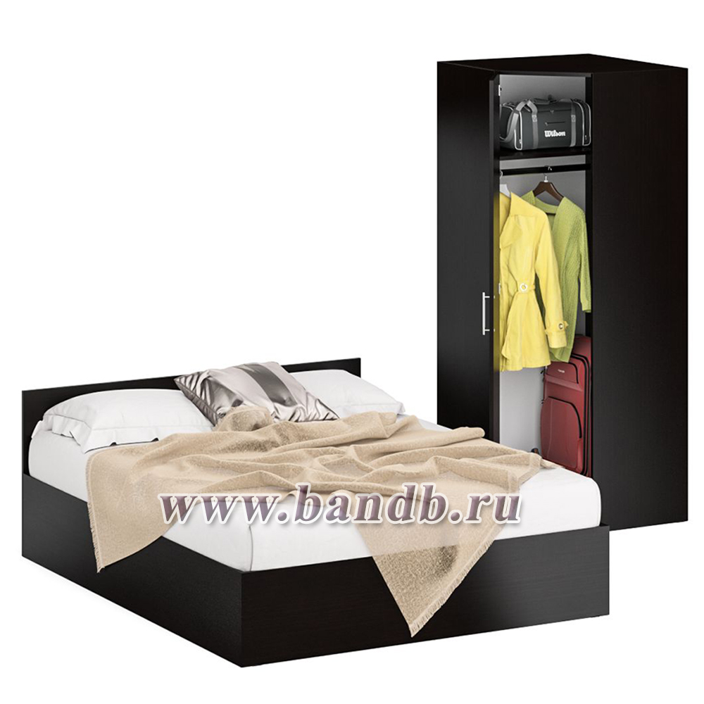 Кровать двуспальная 1600 с угловым шкафом Стандарт цвет венге Картинка № 2