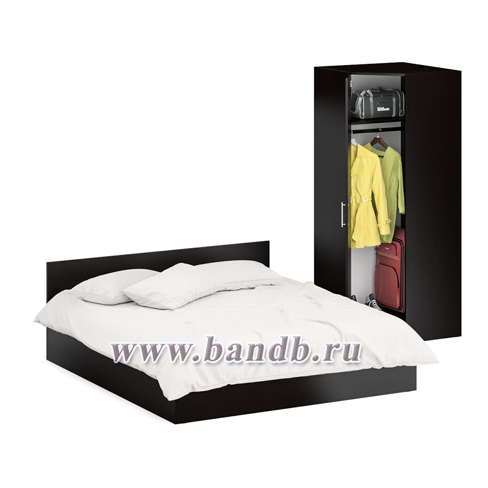 Кровать двуспальная 1800 с угловым шкафом Стандарт цвет венге Картинка № 2